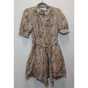 Ba & sh womens small puffer sleeve shift dress earthtone brown whimsigoth